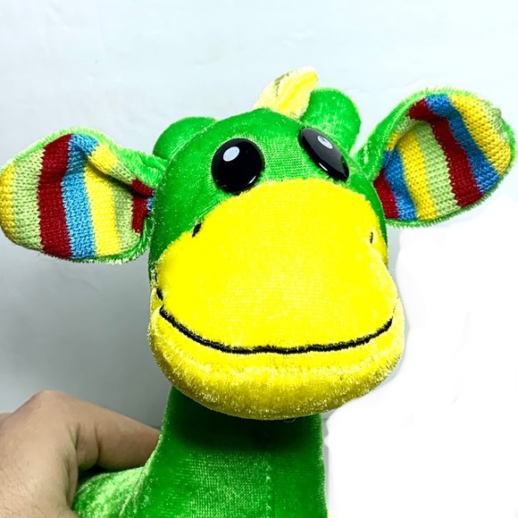 Cute Rare Plush Appeal Green Giraffe W/ Striped Legs/ Ears Plush Stuffed Animal - Picture 4 of 8